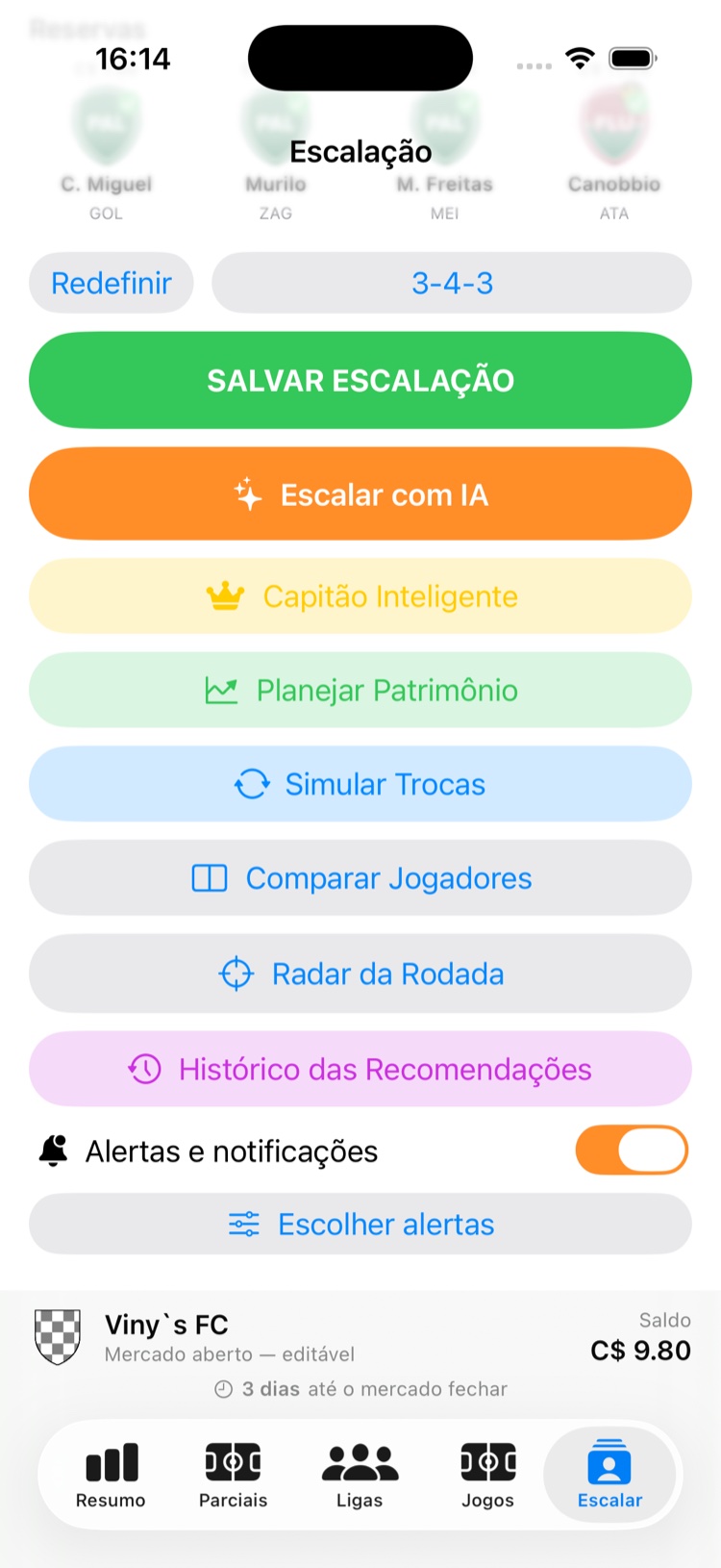 Menu de recursos para escalar com IA